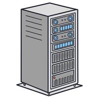 Server Rack Illustration For Data Storage vector