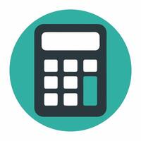 Teal Calculator Circle For Business Concept vector