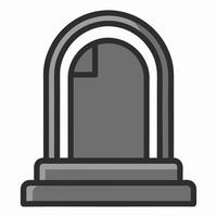 Tombstone Icon Simple Gray Graveyard Symbol vector