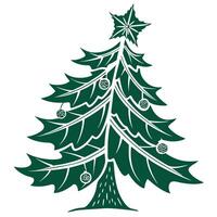 Dark Green Christmas Tree Illustration vector