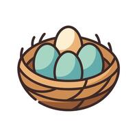 Nest With Eggs Illustration Design vector