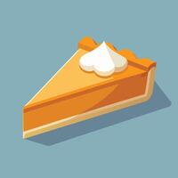 Pumpkin Pie Slice With Whipped Cream vector