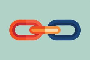 Linked Chain Illustration Connection And Security Concept vector