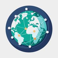Global Network Illustration With Connected Points vector