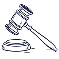 Simple Line Art Illustration Of A Gavel vector