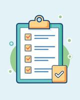 Checklist Illustration With Completed Tasks vector