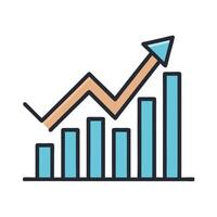 Growth Chart Bar Graph Financial Success vector