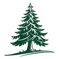 Stylized Evergreen Tree Green Forest Element vector