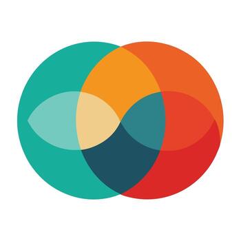 Overlapping Circle Design With Vibrant Color Scheme vector