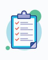 Clipboard With Checklist And Red Checkmarks Icon vector