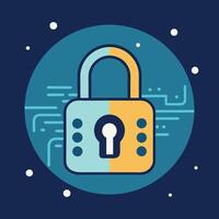 Secure Data Digital Safety With Padlock Icon vector