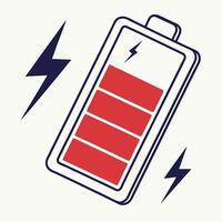 Low Battery With Thunder Symbol Graphic vector