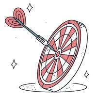 Dart Hitting Target Illustration On White Background vector