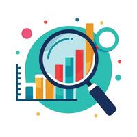 Data Analysis Concept With Magnifying Glass And Graph vector