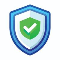 Security Shield With Green Checkmark Icon vector