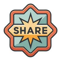 Share Button Starburst Icon Graphic vector