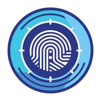 Fingerprint Authentication Biometric Security Technology Concept vector