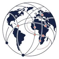 Global Network Connection With World Map Data vector