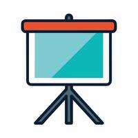 Presentation Screen Board Chart Flat Design vector