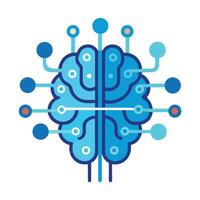 Artificial Intelligence Brain Connection Modern Concept vector