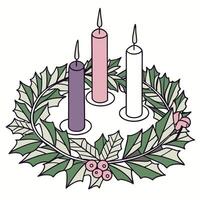 Advent Wreath With Candles Illustration Design vector