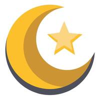 Crescent Moon And Star Icon Graphic vector