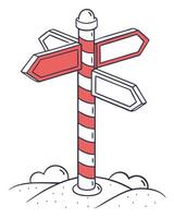 Directional Signpost Illustration With Blank Arrow Signs vector
