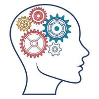 Gears Inside Head Thinking Process Concept vector