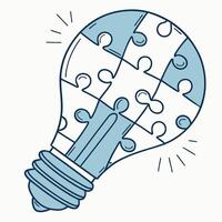 Light Bulb Puzzle Idea Concept Solution vector
