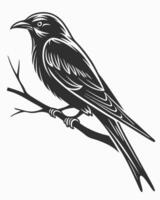 Stylized Bird Perched On A Branch vector
