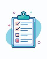 Checklist Clipboard Illustration With Tick Marks vector