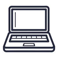 Dark Outline Of A Laptop Computer vector