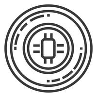Digital Chip Outline Circular Design vector