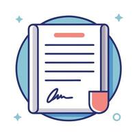 Signed Document Agreement Form Illustration Design vector