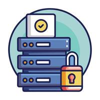 Secure Servers With Successful Checkmark Icon vector