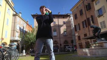 Dynamic and Energetic Movement in an Urban Square That is Full of Enthusiasm and Life video