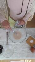 Whisking Mixture Preparation in a Bright and Cheerful Kitchen Setting for Culinary Arts video