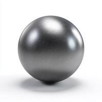 Realistic steel ball glistens, reflecting light with cool, smooth surface and sense of solid, unwavering presence photo