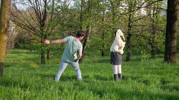 Engaging in Playful Interaction Within Nature A Truly Captivating and Memorable Moment video