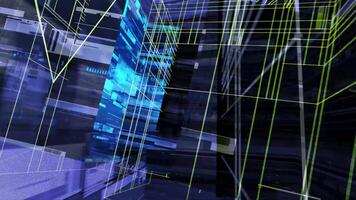 4K City Abstract Technology Blocks Background 3D Rendering video