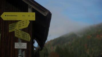 Explore trails near Oberaudorf, Germany, detailed navigation signs, waypoints and distance markers. Trekking guide hikers through forests, mountains and national parks, safe and efficient navigation. video