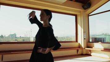 Woman Training Dance In The Early Hours Of The Morning video