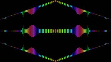 Rainbow audio visualizer perspective on black background video