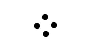 Rotating black dot loading animation on white background video
