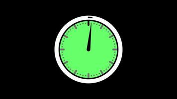 Green countdown timer with black background video