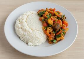 Zambia Nshima with Tomato and Onion Relish photo