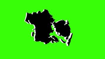 green screen 3d map of the Syddanmark Region in Denmark video