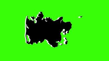 green screen 3d map of the Midtjylland Region in Denmark video