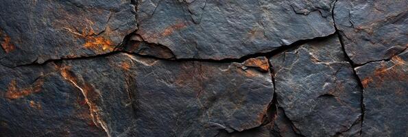 Weathered rock surface with natural patterns and textures in rustic shades photo