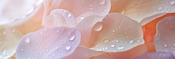 Gentle pink petals with dewdrops capturing natural beauty and fresh elegance photo